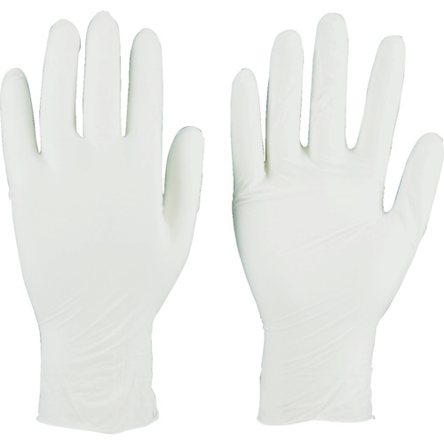 【TRUSCO】ＴＲＵＳＣＯ　ニトリル製使い捨て極薄手袋　粉無し　　Ｌ　ホワイト　（２００枚入）